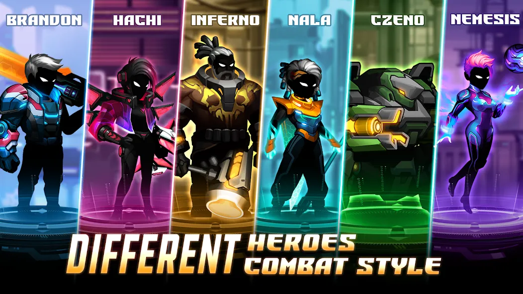 Cyber Fighters: Offline Game [MOD: безлимитные деньги и оружие] на Андроид — скриншот 2