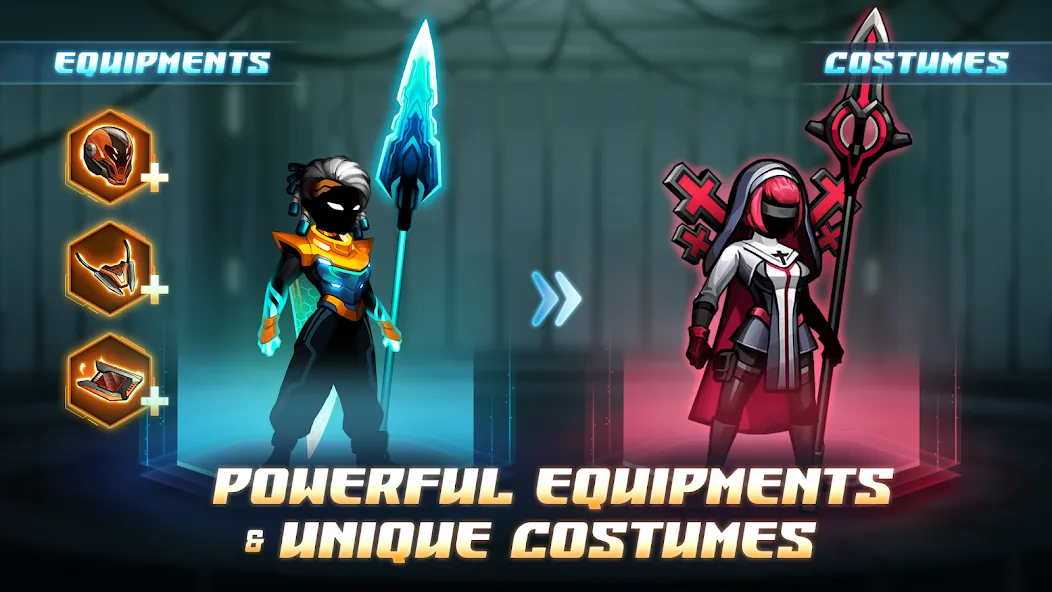 Cyber Fighters: Offline Game [MOD: безлимитные деньги и оружие] на Андроид — скриншот 3