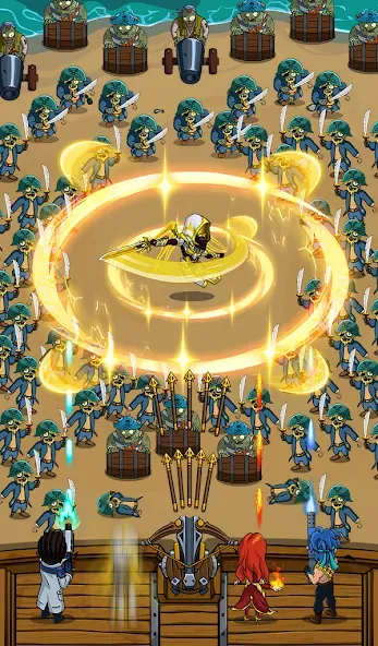 Скачать Zombie War Idle Defense Game [MOD: безлимитные деньги и алмазы] на телефон — скриншот 1