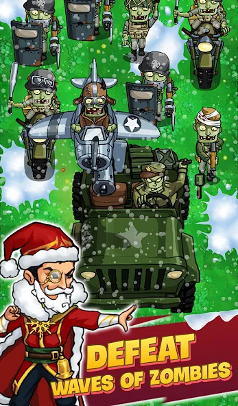 Скачать Zombie War Idle Defense Game [MOD: безлимитные деньги и алмазы] на телефон — скриншот 4