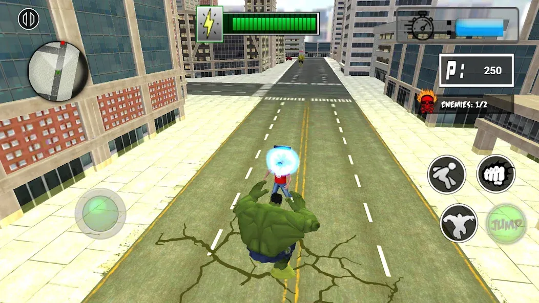 Скачать Monster Superhero: Green Fight [MOD: безлимитные деньги и здоровье] — скриншот 3