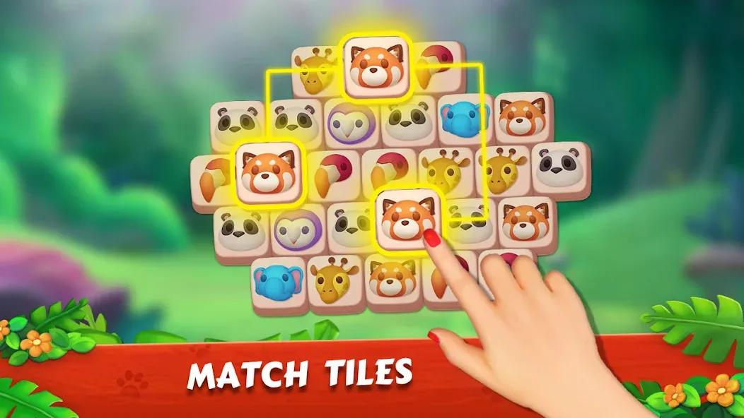 Скачать Zoo Tile - Match Puzzle Game [MOD: без рекламы и бесконечные подсказки] на телефон — скриншот 4