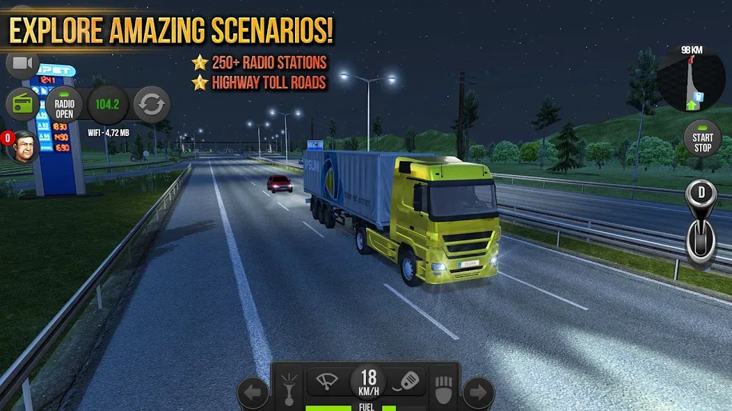 Взломанная Truck Simulator : Europe [MOD: безлимитные деньги и топливо] на Андроид — скриншот 2