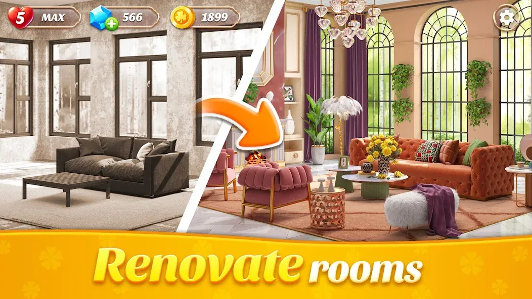 Взломанная Space Decor : Villa [MOD: безлимитные деньги и все предметы] на Андроид — скриншот 1
