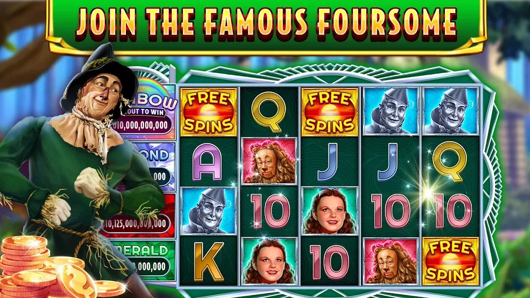 Скачать взлом Wizard of Oz Slots Games [MOD: безлимитные монеты и бесплатные вращения] — скриншот 2