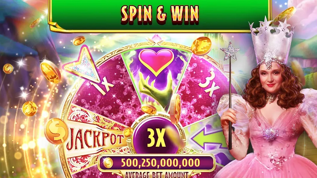 Скачать взлом Wizard of Oz Slots Games [MOD: безлимитные монеты и бесплатные вращения] — скриншот 4