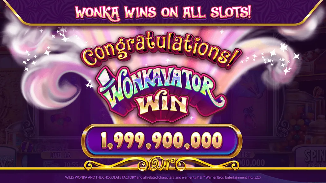 Скачать Willy Wonka Vegas Casino Slots [MOD: безлимитные монеты и бонусы] — скриншот 1