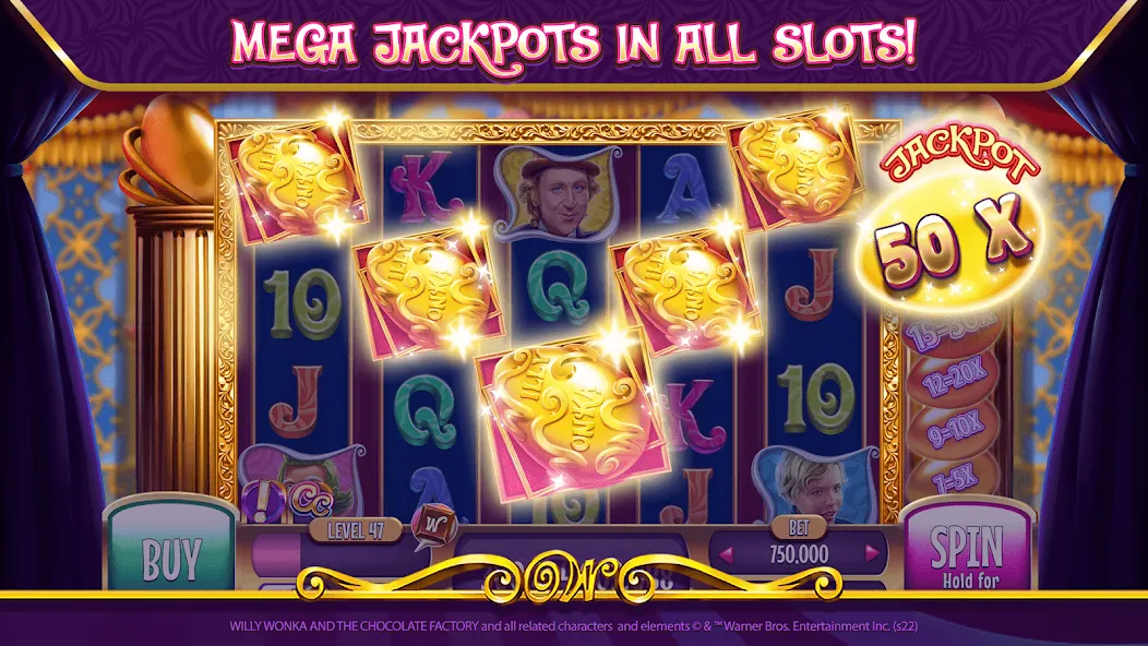 Скачать Willy Wonka Vegas Casino Slots [MOD: безлимитные монеты и бонусы] — скриншот 4
