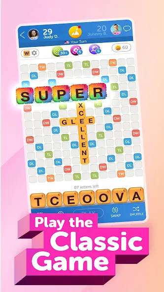 Words With Friends 2 Word Game [MOD: безлимитные подсказки и ходы] последняя версия — скриншот 1