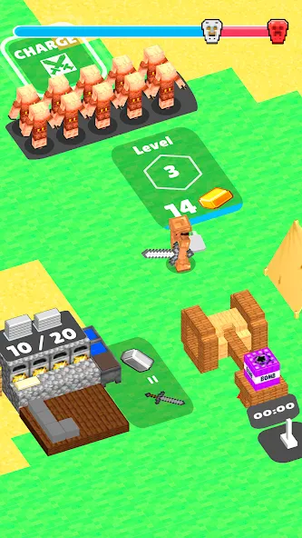 Craft Commander – Mine & Build [MOD: безлимитные ресурсы и быстрая добыча] (Бесплатно / APK) — скриншот 1
