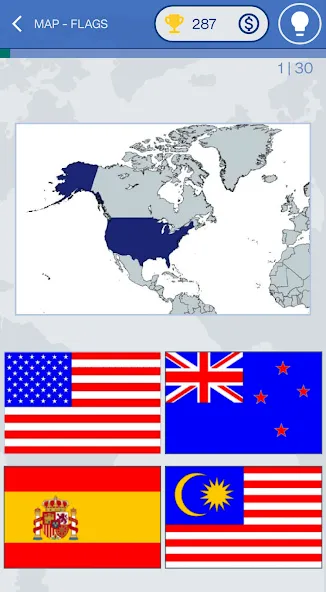 Скачать взлом The Flags of the World Quiz [MOD: открыты все флаги и уровни] — скриншот 4