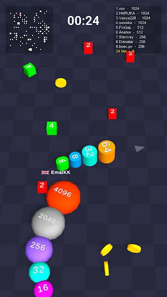 Взломанная Cube Arena 2048: Merge Numbers [MOD: безлимитные деньги и все бонусы] на Андроид — скриншот 1