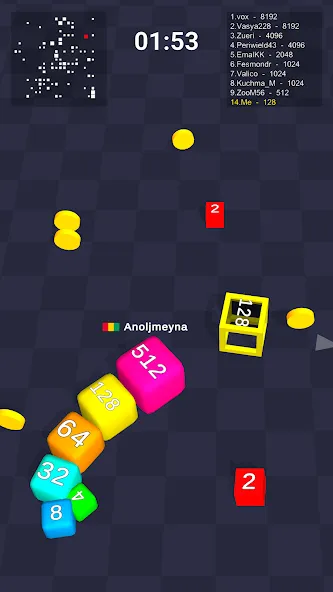 Взломанная Cube Arena 2048: Merge Numbers [MOD: безлимитные деньги и все бонусы] на Андроид — скриншот 3