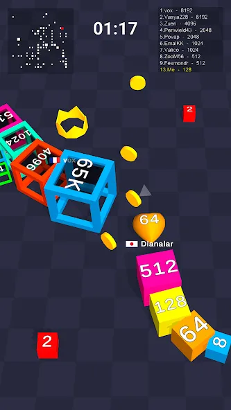 Взломанная Cube Arena 2048: Merge Numbers [MOD: безлимитные деньги и все бонусы] на Андроид — скриншот 5