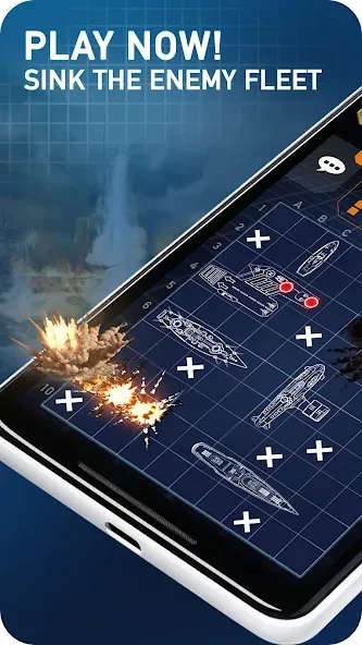 Скачать взлом Fleet Battle - Sea Battle [MOD: безлимитные деньги и усиленный флот] — скриншот 1