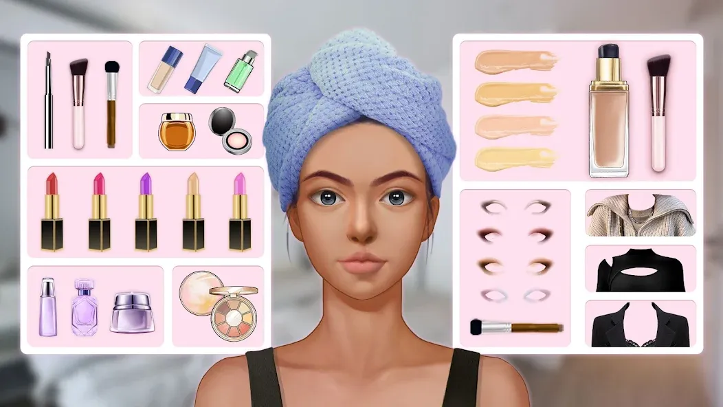 Взломанная Makeup Stylist: Makeup Game [MOD: безлимитные монеты и все образы открыты] на Андроид — скриншот 1