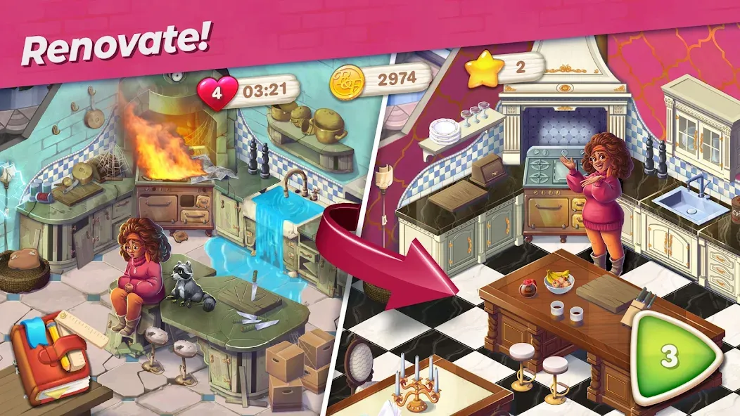 Скачать взлом Penny & Flo: Home Renovation [MOD: безлимитные деньги и энергия] — скриншот 3