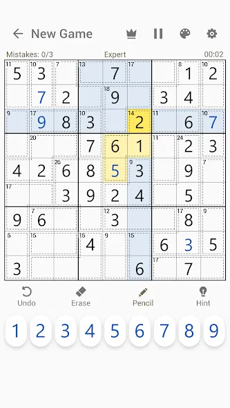 Взломанная Killer Sudoku - Sudoku Puzzles [MOD: подсказки и все уровни открыты] на Андроид — скриншот 2