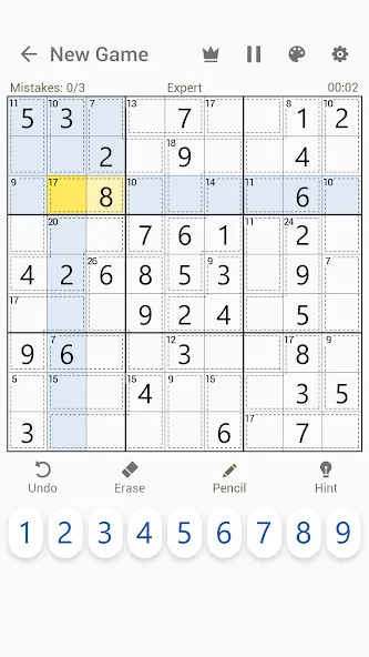 Взломанная Killer Sudoku - Sudoku Puzzles [MOD: подсказки и все уровни открыты] на Андроид — скриншот 5