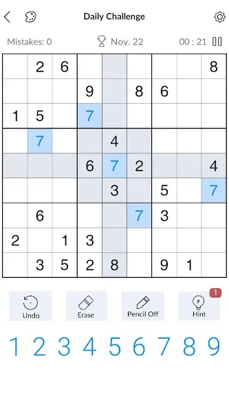 Скачать Sudoku - Classic Sudoku Puzzle [MOD: подсказки и все уровни открыты] — скриншот 1