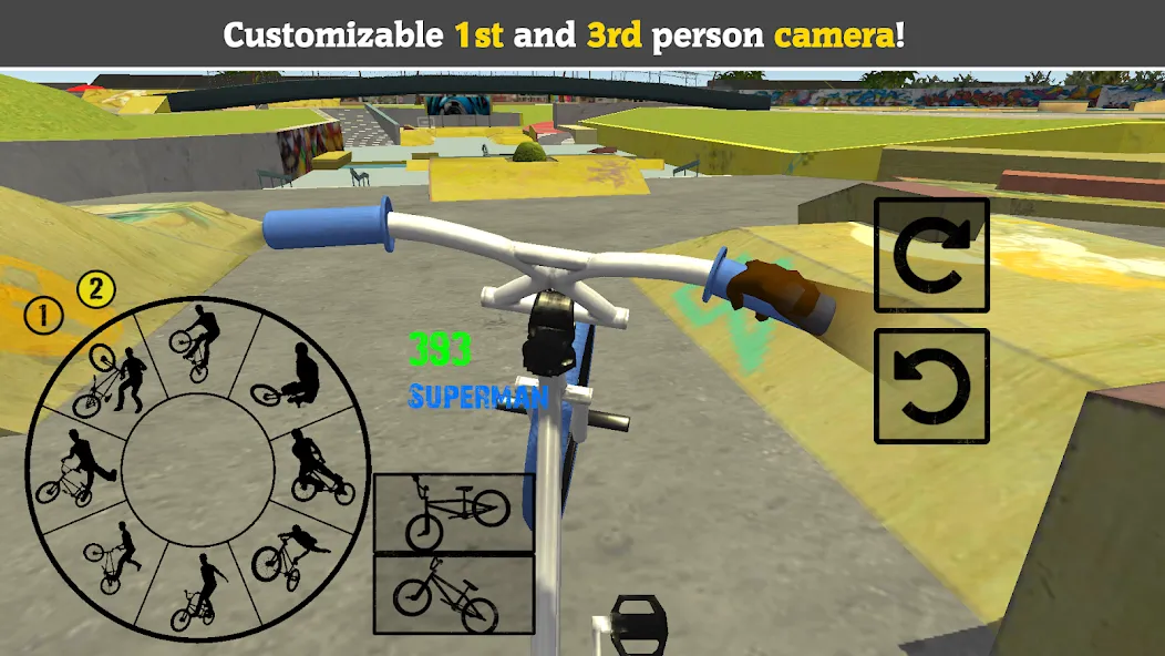 BMX FE3D 2 [MOD: безлимитные деньги и все трюки открыты] на Андроид — скриншот 2
