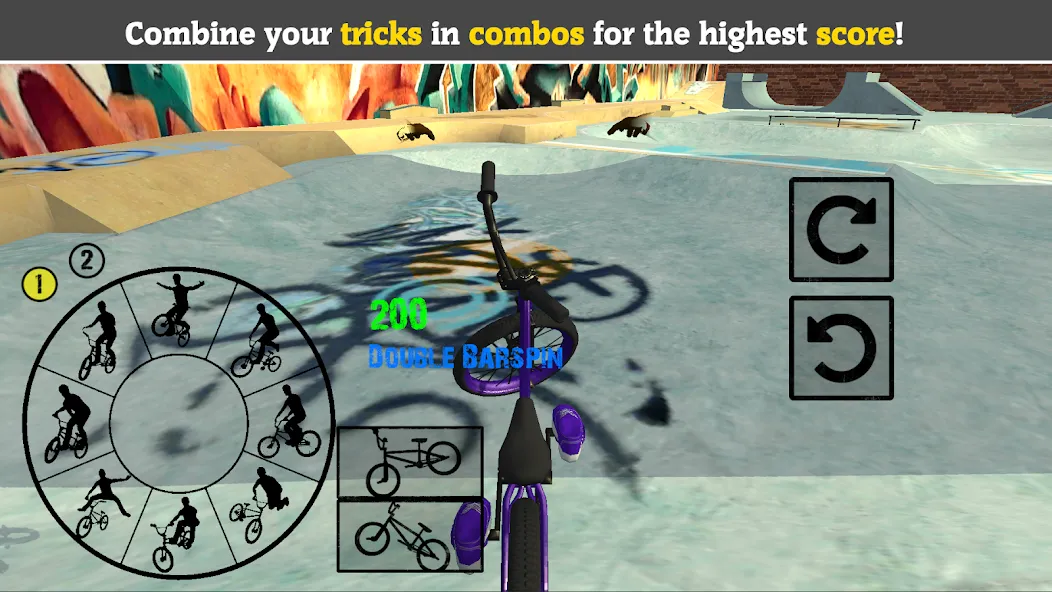 BMX FE3D 2 [MOD: безлимитные деньги и все трюки открыты] на Андроид — скриншот 5