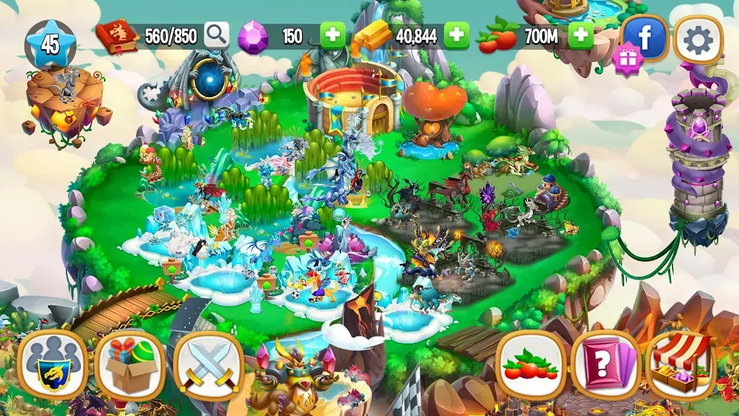 Dragon City: Mobile Adventure [MOD: безлимитные деньги и драконы] на Андроид — скриншот 4