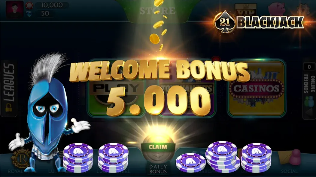 BlackJack 21 - Online Casino [MOD: безлимитные фишки и бонусы] — Скачать бесплатно (APK) — скриншот 3