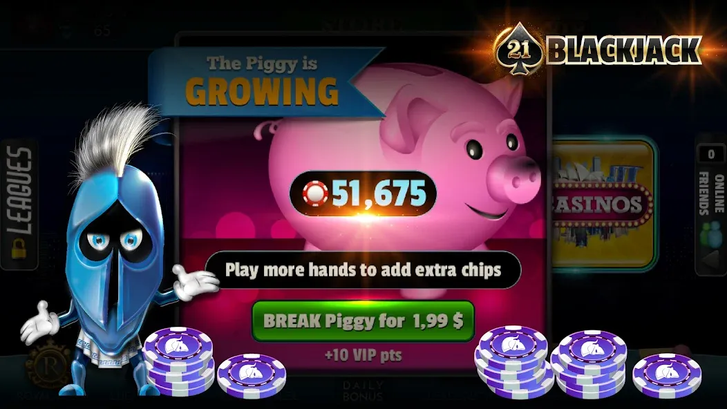 BlackJack 21 - Online Casino [MOD: безлимитные фишки и бонусы] — Скачать бесплатно (APK) — скриншот 5