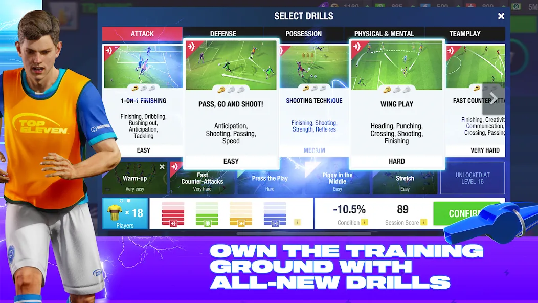 Скачать Top Eleven Be a Soccer Manager [MOD: безлимитные деньги и ресурсы] — скриншот 4