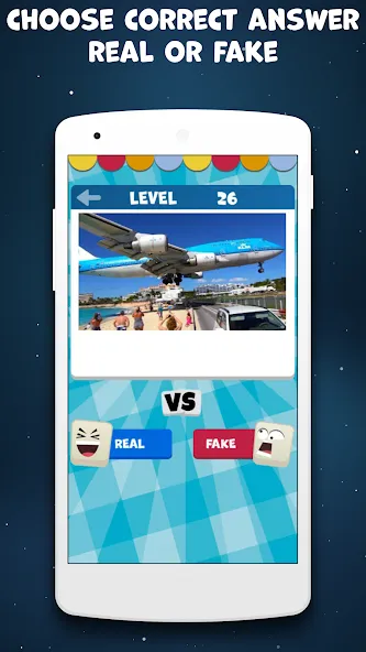 Взломанная Real or Fake Test Quiz [MOD: без рекламы и подсказки доступны] на Андроид — скриншот 2