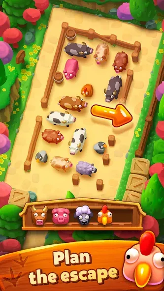 Взломанная Farm Jam: Animal Parking Game [MOD: безлимитные монеты и все уровни] на Андроид — скриншот 4