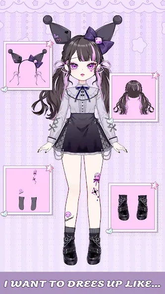 Взломанная Dress Up! Shining Anime Star [MOD: безлимитные деньги и все наряды] на Андроид — скриншот 2