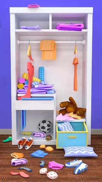 Скачать взлом Fill the Closet: Organize Game [MOD: безлимитные деньги и все уровни] — скриншот 1