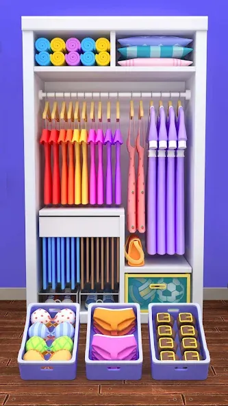 Скачать взлом Fill the Closet: Organize Game [MOD: безлимитные деньги и все уровни] — скриншот 2