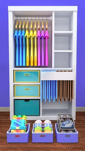 Скачать взлом Fill the Closet: Organize Game [MOD: безлимитные деньги и все уровни] — скриншот 5
