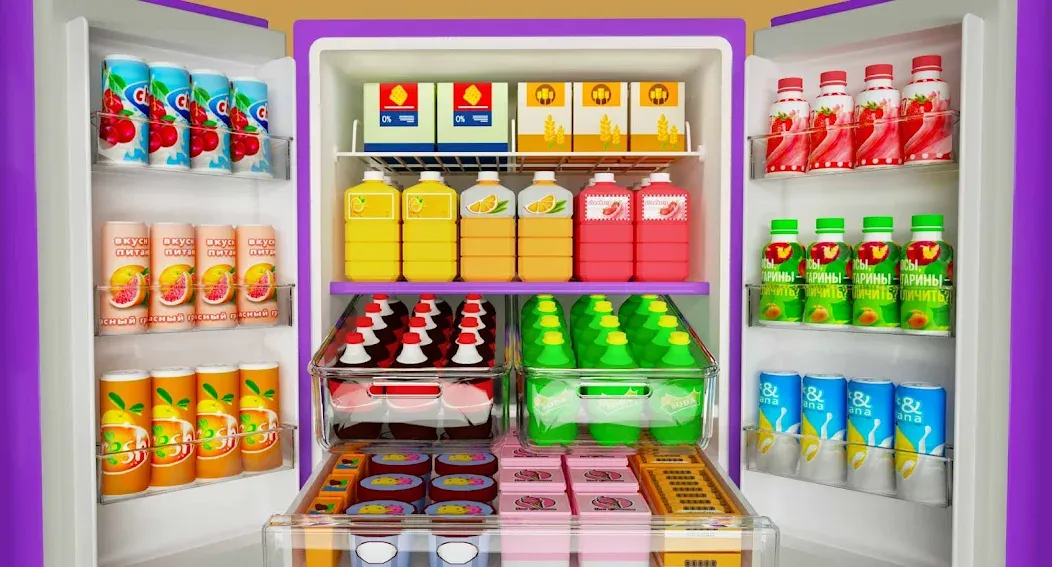 Fill Up Fridge：Organizing Game [MOD: безлимитные монеты и открыты все уровни] (Бесплатно / APK) — скриншот 1