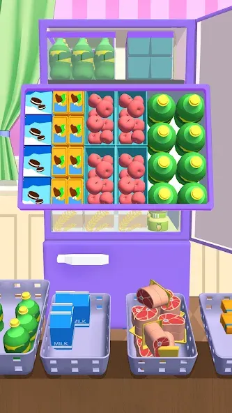 Fill Up Fridge：Organizing Game [MOD: безлимитные монеты и открыты все уровни] (Бесплатно / APK) — скриншот 4