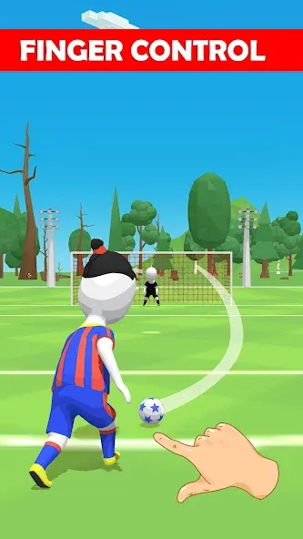 Stickman Freekick: Soccer game [MOD: безлимитные деньги и все мячи открыты] — Скачать бесплатно (APK) — скриншот 1