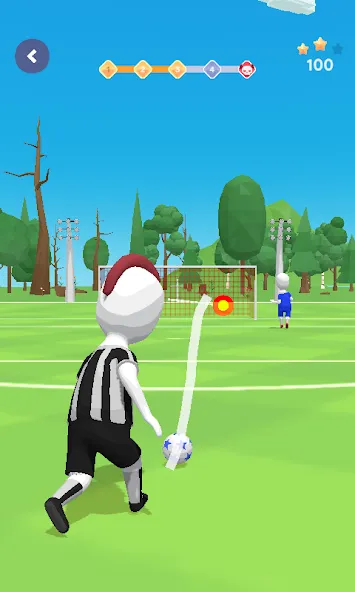 Stickman Freekick: Soccer game [MOD: безлимитные деньги и все мячи открыты] — Скачать бесплатно (APK) — скриншот 5