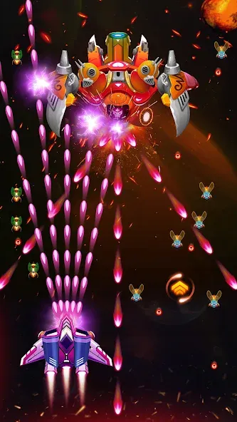 Взломанная Galaxy Attack - Alien Shooter [MOD: безлимитные монеты и жизни] на Андроид — скриншот 2