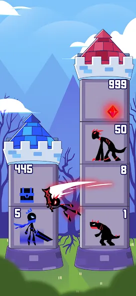 Скачать Hero Castle War: Tower Attack [MOD: безлимитные деньги и открыты все уровни] на телефон — скриншот 1
