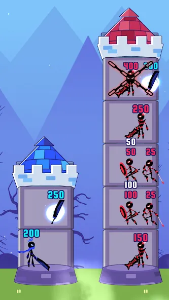 Скачать Hero Castle War: Tower Attack [MOD: безлимитные деньги и открыты все уровни] на телефон — скриншот 2