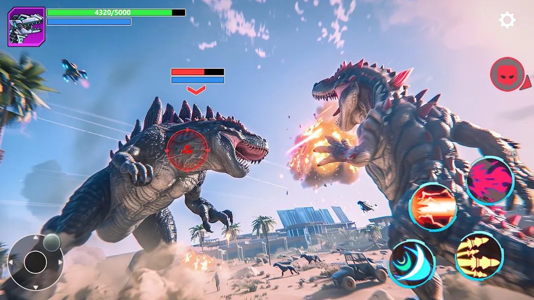 Mech War: Jurassic Dinosaur [MOD: безлимитные деньги и мощные мехи] — Скачать бесплатно (APK) — скриншот 1