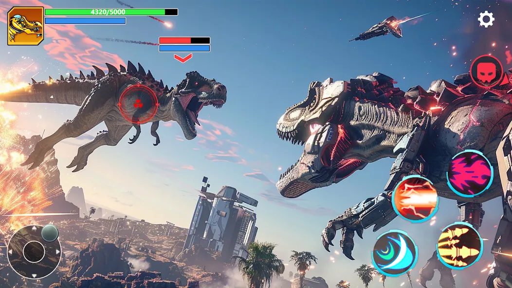 Mech War: Jurassic Dinosaur [MOD: безлимитные деньги и мощные мехи] — Скачать бесплатно (APK) — скриншот 2