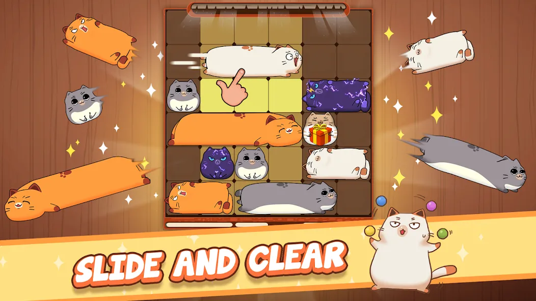 Haru Cats: Cute Sliding Puzzle [MOD: милые котики и все уровни] (Бесплатно / APK) — скриншот 1