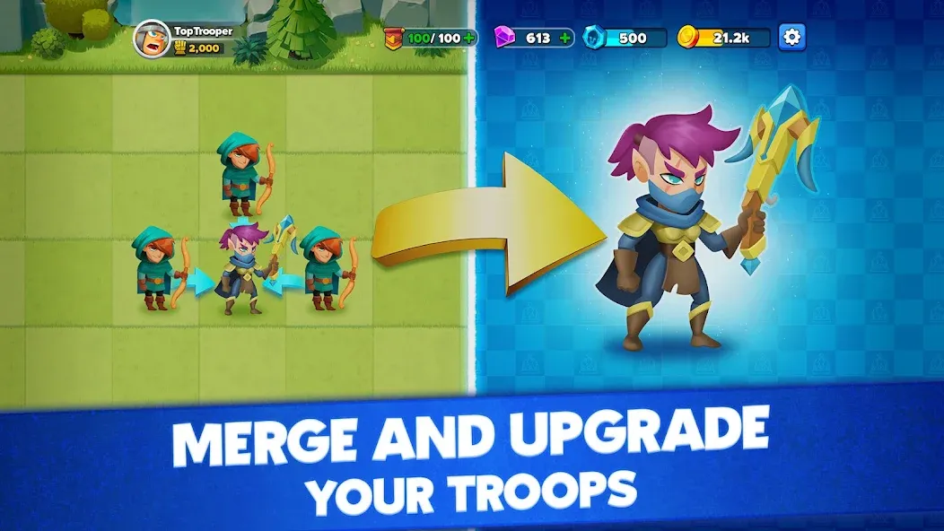 Top Troops: Adventure RPG [MOD: безлимитные деньги и ресурсы] последняя версия — скриншот 1