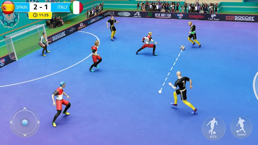Скачать Indoor Futsal: Football Games [MOD: безлимитные деньги и все команды открыты] на телефон — скриншот 1