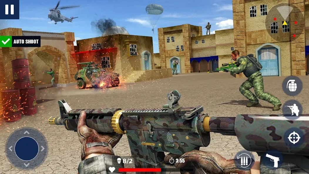 War Zone: Gun Shooting Games [MOD: безлимитные патроны и мощное оружие] на Андроид — скриншот 3