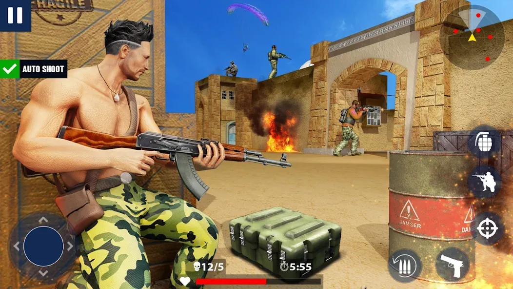 War Zone: Gun Shooting Games [MOD: безлимитные патроны и мощное оружие] на Андроид — скриншот 4